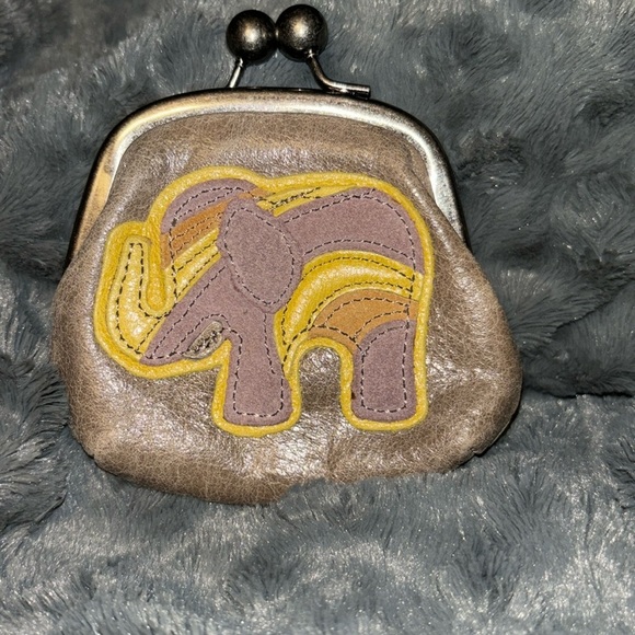 Fossil Elephant Key-Per Kiss Lock Coin Purse - Picture 1 of 9